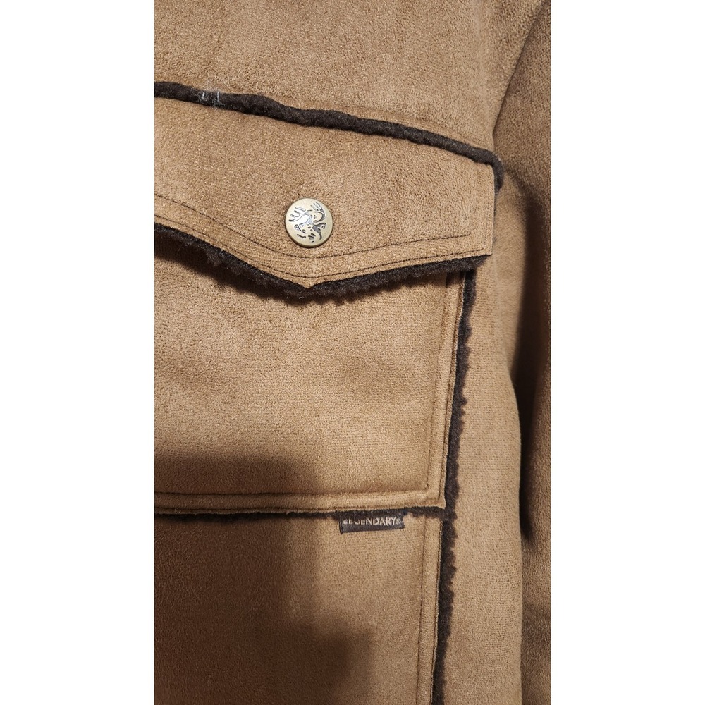 Legendary Whitetails Mens Brown Faux Microsuede Western Yellowstone Jacket L - Picture 4 of 10